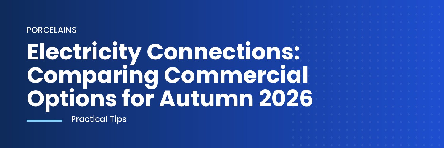 Autumn commercial site with electricity utility works in progress